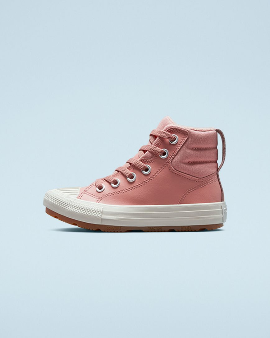 Tenisky Vysoke Converse Kozene Chuck Taylor All Star Berkshire Boot Color Chlapcenske Ruzove | SK AWIKG2